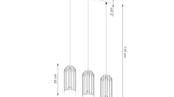 Miniaturka 14 - Lampa wisząca BRENTA 3L biała