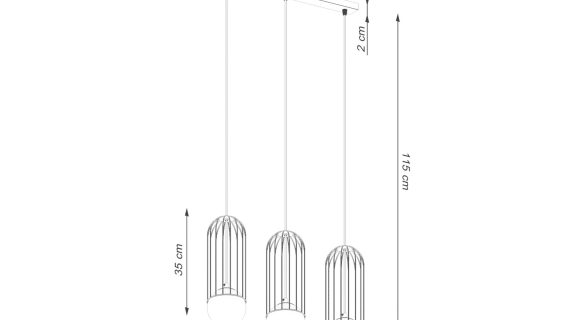 Miniaturka 17 - Lampa wisząca BRENTA 3L czarna