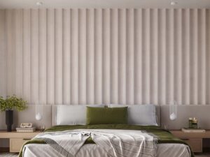 Miniaturka 20 - Lampy wiszące białe z klatką w aranżacji sypialni przy łóżku