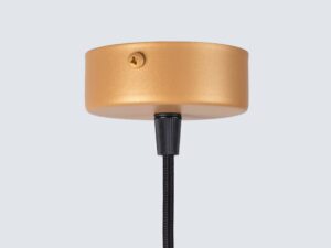 Miniaturka 9 - Okrągła podstawa sufitowa lampy wiszącej złotej z wkrętem montażowym zbliżenie