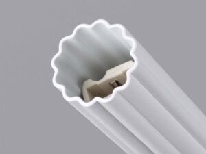 Miniaturka 11 - Wnętrze ryflowanego cylindrycznego klosza lampy białej z gniazdem G9