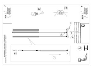 Miniaturka 14 - Instrukcja montażu lampy wiszącej trójpunktowej złotej z cylindrycznymi kloszami