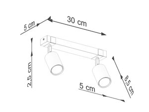 Miniaturka 11 - Rysunek techniczny listwy sufitowej z wymiarami 30 cm