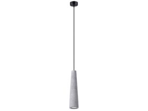 Miniaturka 16 - Stożkowa lampa betonowa szara na długim przewodzie z czarną rozetą