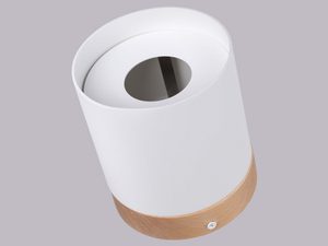 Miniaturka 7 - Biała lampa natynkowa z drewnianą obręczą widok od góry