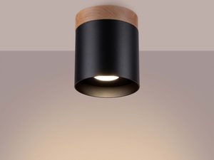 Miniaturka 2 - Włączony plafon punktowy czarny z ciepłym światłem LED