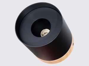 Miniaturka 4 - Plafon punktowy czarny z drewnianym wykończeniem i gniazdem GU10