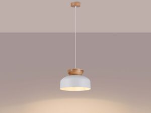 Miniaturka 3 - Lampa wisząca biała świecąca w aranżacji wnętrza