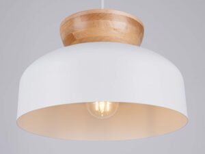 Miniaturka 6 - Lampa wisząca biała z widoczną żarówką LED wewnątrz
