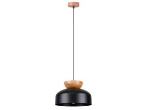 Miniaturka 19 - Biała lampa sufitowa wisząca z naturalnym elementem z drewna