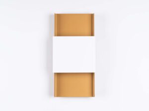 Miniaturka 1 - Biało-złoty kinkiet metalowy ścienny packshot