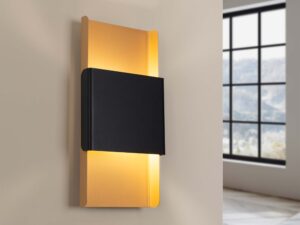 Miniaturka 4 - Kinkiet w kolorze czarnym i złotym z podświetleniem LED