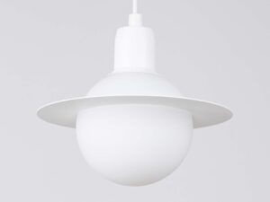 Miniaturka 6 - Detal kulistego klosza lampy wiszącej Saturn z pierścieniem zbliżenie