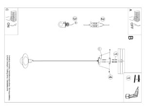 Miniaturka 17 - Schemat wymiarów lampy wiszącej Saturn czarnej 20x125cm