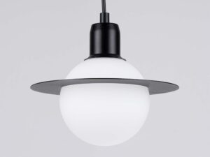 Miniaturka 5 - Żarówka LED G9 w gnieździe lampy wiszącej Saturn czarnej zbliżenie