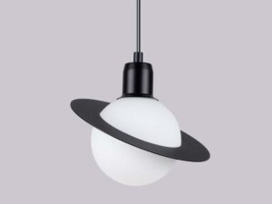 Miniaturka 8 - Detal górnej części klosza lampy wiszącej Saturn czarnej z mocowaniem