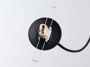 Miniaturka 14 - Czarna okrągła podsufitka lampy wiszącej Saturn z wyjściem przewodu