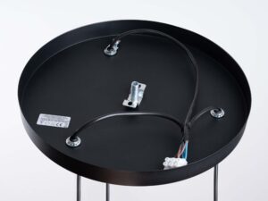 Miniaturka 10 - Wnętrze okrągłej podsufitki lampy sufitowej potrójnej Saturn czarnej z okablowaniem