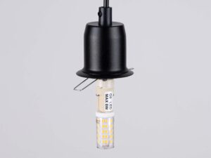 Miniaturka 12 - Żarówka LED G9 w gnieździe lampy sufitowej Saturn czarnej zbliżenie