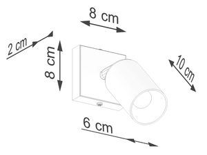 Miniaturka 8 - Rysunek techniczny kinkietu ściennego z wymiarami 8x8 centymetrów