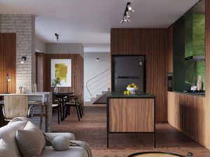 Miniaturka 11 - Aranżacja otwartej przestrzeni z kuchnią i jadalnią w stylu nowoczesnym