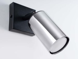 Miniaturka 4 - Srebrny reflektor kinkietu z matową szybką LED skierowany w dół