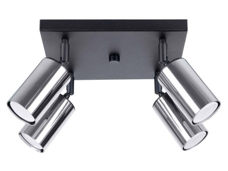 Plafon WIMEX 4 czarny/chrom