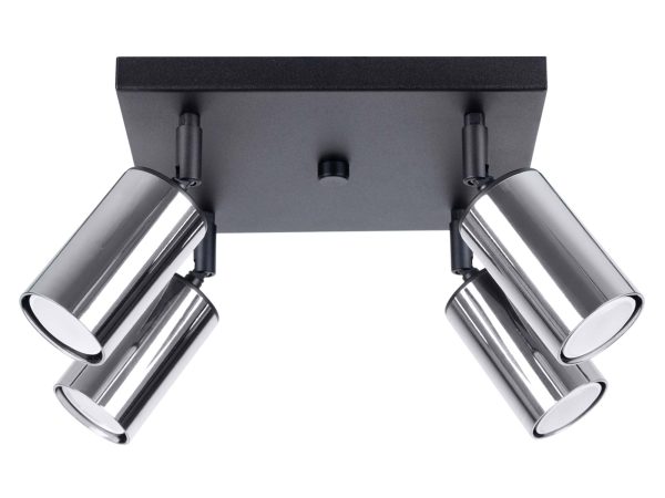 Plafon WIMEX 4 czarny/chrom