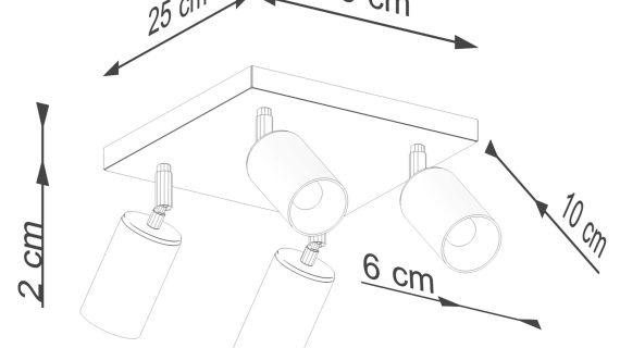 Miniaturka 6 - Plafon WIMEX 4 czarny/chrom
