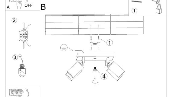 Miniaturka 7 - Plafon WIMEX 4 czarny/chrom