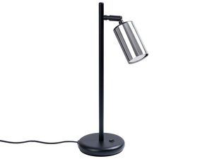 Miniaturka 9 - Lampa biurkowa z chromowanym kloszem i czarną metalową podstawą