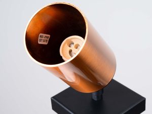 Miniaturka 7 - Miedziany klosz kinkieta z widoczną oprawką na żarówkę GU10