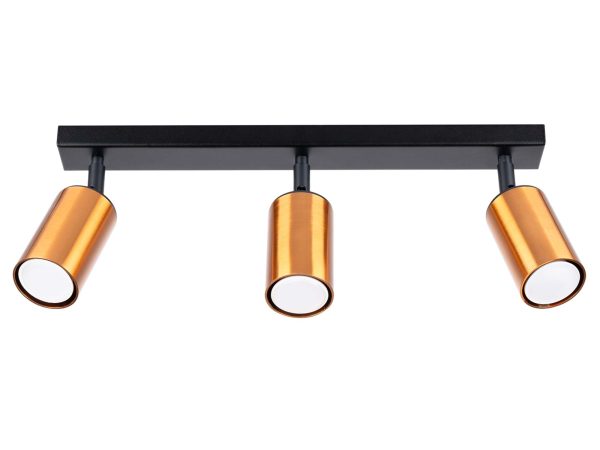 Plafon WIMEX 3 czarny/miedź