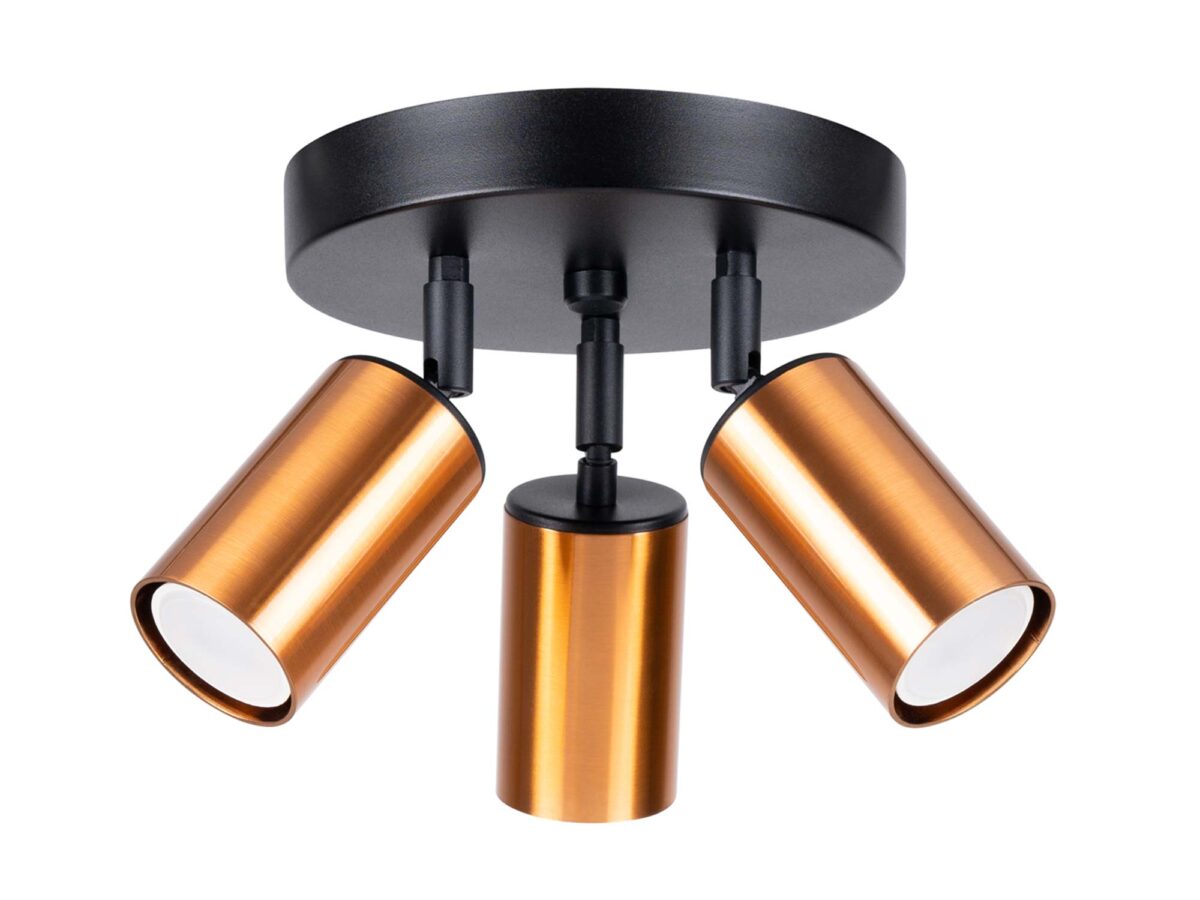 Plafon WIMEX 3P czarny/miedź