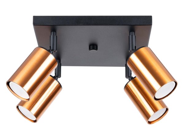 Plafon WIMEX 4 czarny/miedź