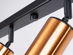 Miniaturka 6 - Detal czarnej listwy montażowej plafonu z mocowaniem reflektora zbliżenie