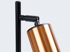 Miniaturka 5 - Przegub regulacyjny lampy z miedzianym kloszem i czarnym ramieniem