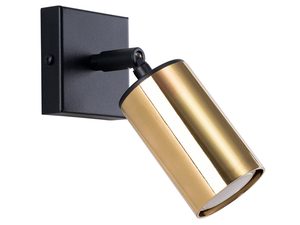 Miniaturka 1 - Kinkiet ścienny czarny ze złotym kloszem cylindrycznym
