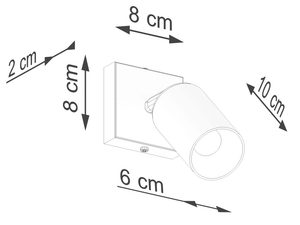 Miniaturka 9 - Rysunek techniczny kinkieta z wymiarami montażowymi