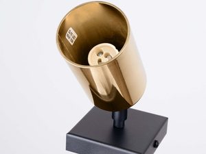 Miniaturka 8 - Złoty reflektor ścienny z widocznym gniazdem GU10 LED