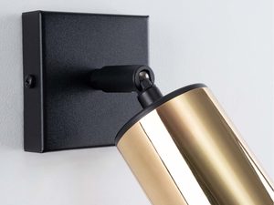 Miniaturka 5 - Reflektor ścienny złoty z regulowanym przegubem na czarnej podstawie