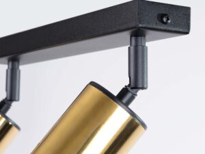 Miniaturka 6 - Detal narożnika czarnej listwy montażowej z przegubem reflektora zbliżenie