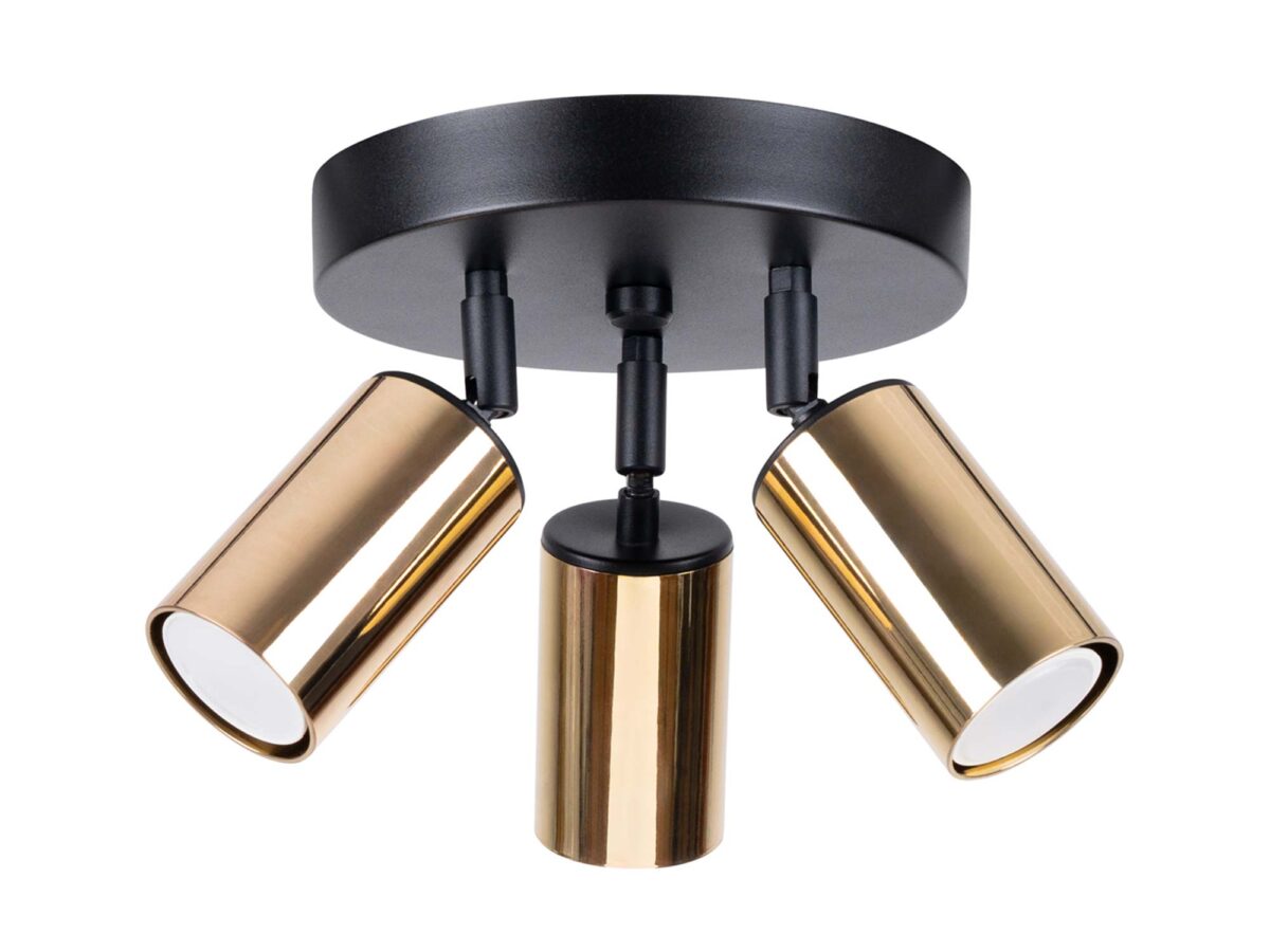 Plafon WIMEX 3P czarny/złoty