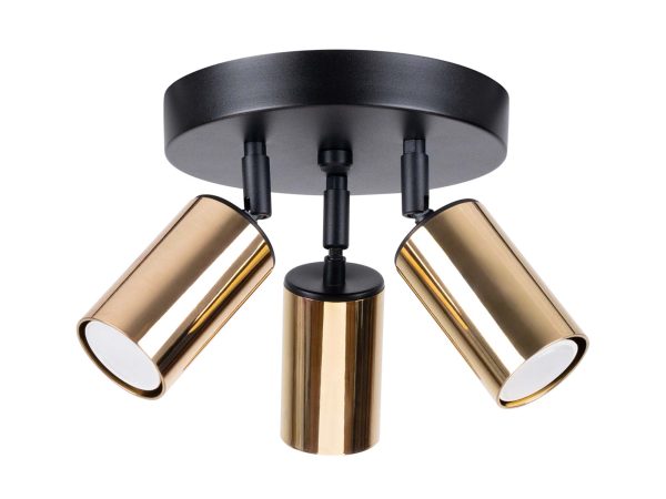Plafon WIMEX 3P czarny/złoty