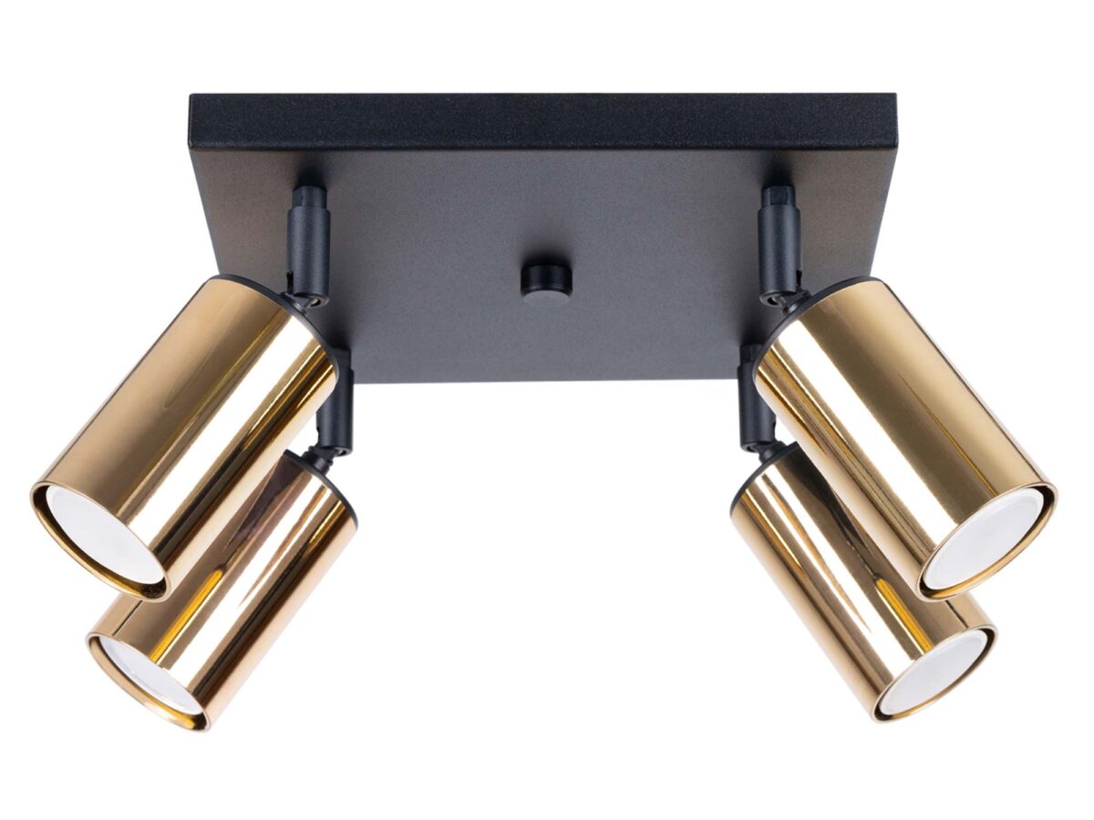 Plafon WIMEX 4 czarny/złoty