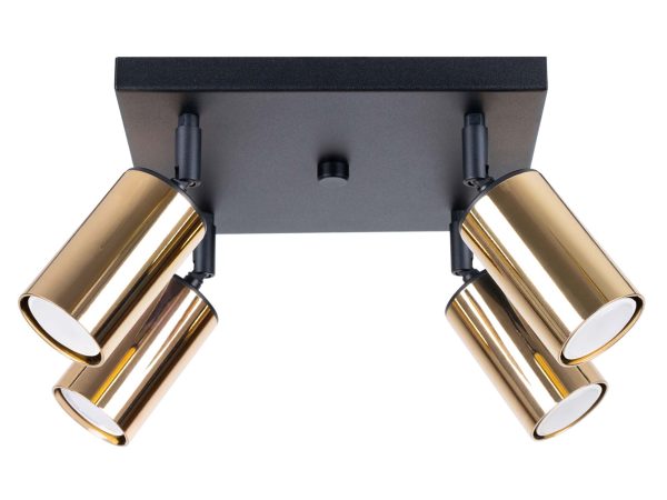 Plafon WIMEX 4 czarny/złoty