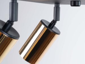 Miniaturka 4 - Schemat wymiarów plafonu sufitowego czteropunktowego czarno-złotego 25x25x2cm