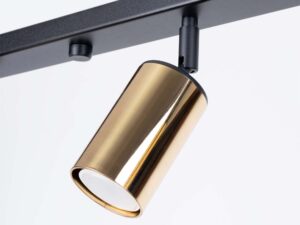 Miniaturka 7 - Schemat wymiarów plafonu sufitowego czteropunktowego czarno-złotego 81x5x10cm