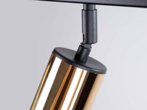 Miniaturka 7 - Detal przegubowego mocowania złotego reflektora plafonu sześciopunktowego