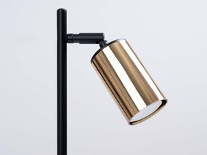 Miniaturka 5 - Złoty klosz lampy biurkowej z regulowanym ramieniem czarnym